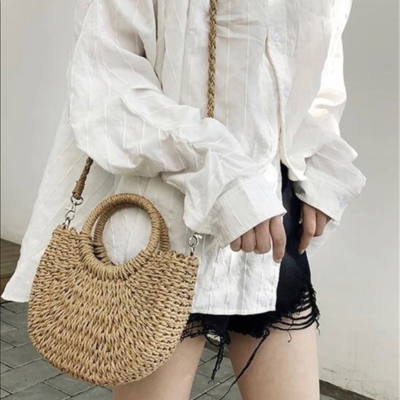 Straw small beach crossbody beach bag - Picture 5 of 6